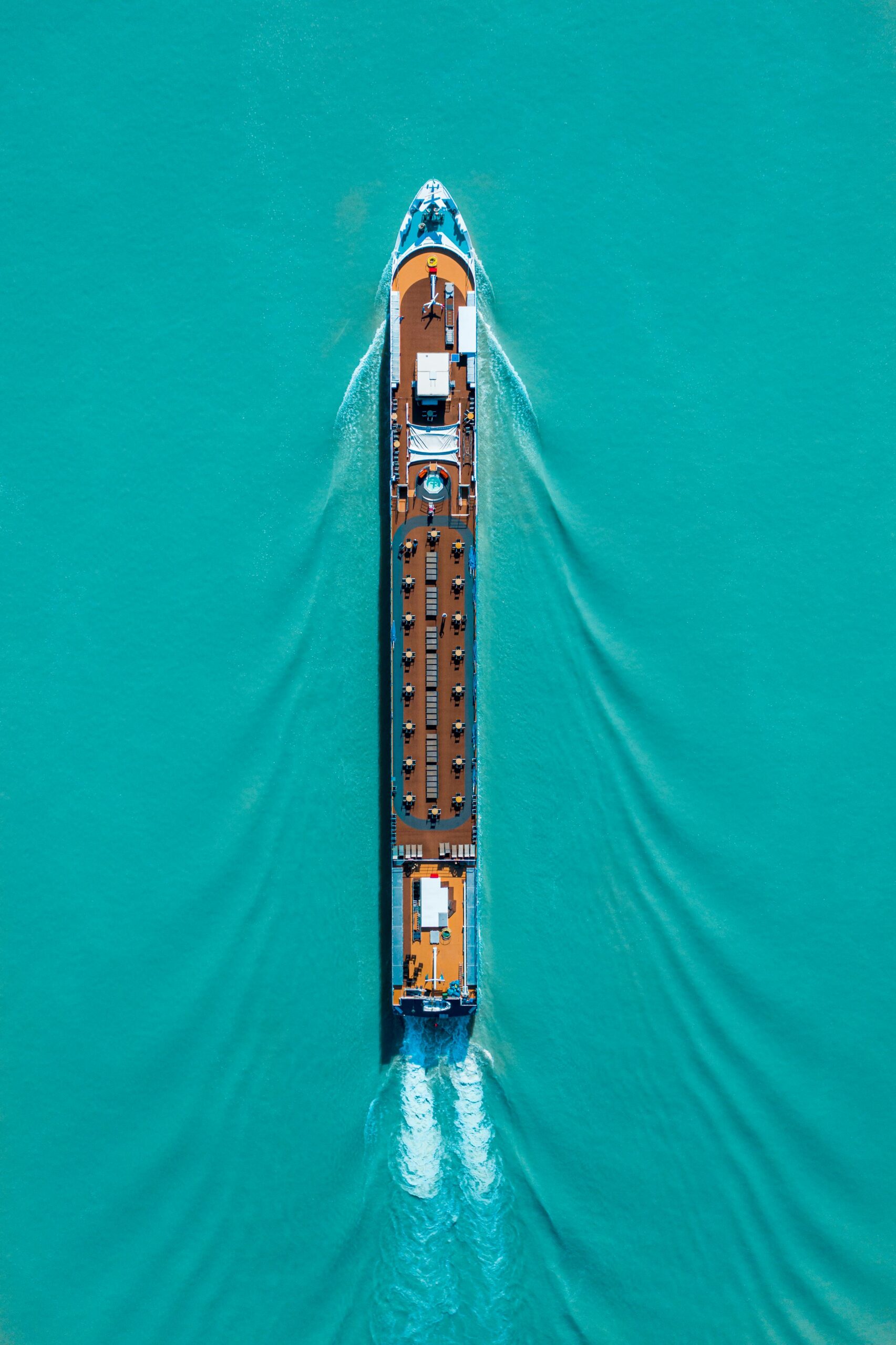 Top View Photo Of Boat On Sea